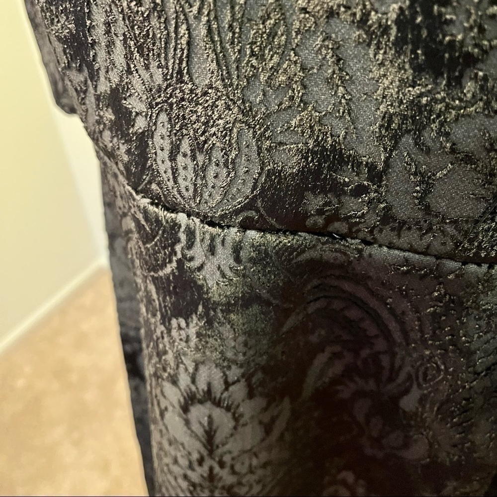 Barbara Bates vintage black women’s designer luxury embossed velour dress Size10 - Picture 5 of 9